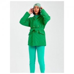 Женский костюм тройка спортивный на флисе + куртка запах STATUS. Цвет: зеленый