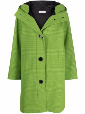 Однобортное пальто с капюшоном Nina Ricci. Цвет: зеленый