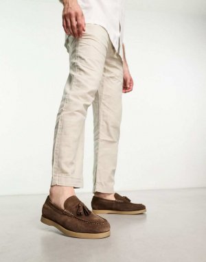 Туфли-лодочки ASOS DESIGN из коричневой замши с контрастной подошвой