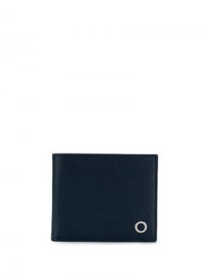 Классический бумажник Bulgari. Цвет: синий