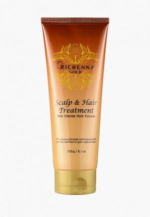 Маска для волос Richenna GOLD, с хной и комплексом восточных трав, 230 г. Цвет: прозрачный
