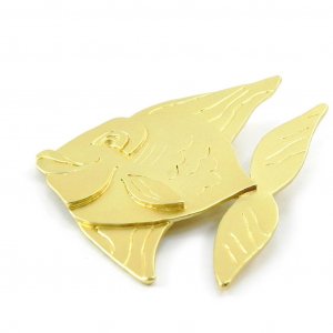 [I5443] - Золотая дизайнерская брошь Рыбка Dolce Vita