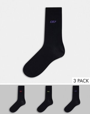 3 пары носков Cristiano Ronaldo-Черный цвет CR7