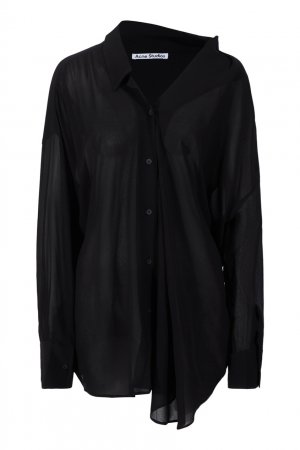 Черная асимметричная блузка Acne Studios. Цвет: черный