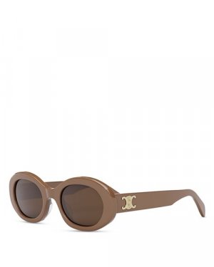 Овальные солнцезащитные очки Triomphe, 52 мм , цвет Brown CELINE