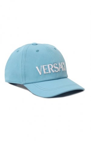 Хлопковая бейсболка Versace. Цвет: голубой