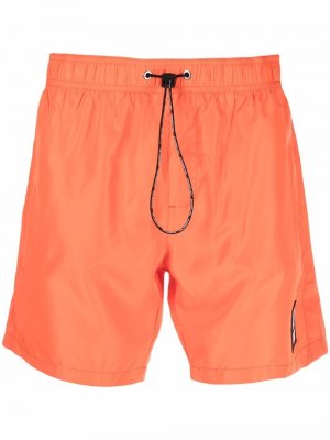 Плавки-шорты с кулиской и нашивкой-логотипом Karl Lagerfeld. Цвет: оранжевый