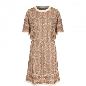 Вязаное мини-платье с круглым вырезом Chloé. Цвет: коричневый