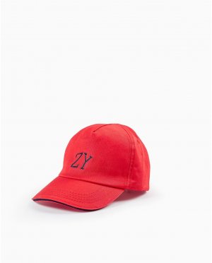Красная хлопковая кепка для мальчика , красный Zippy
