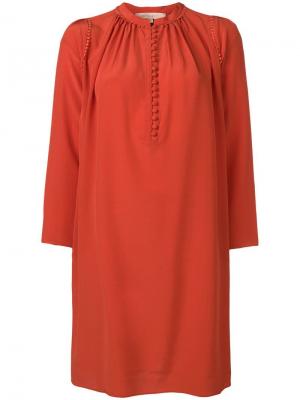 Платье-рубашка с воротником-стойкой Vanessa Bruno. Цвет: красный