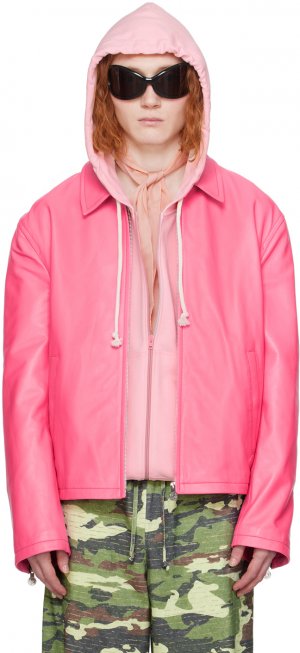 Розовая кожаная куртка на молнии Acne Studios