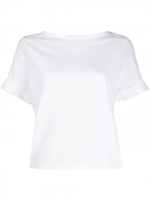 Укороченная футболка с плиссировкой Dondup. Цвет: белый