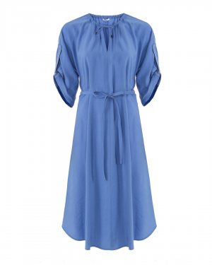 Приталенное платье Peserico. Цвет: синий