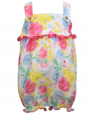 Яркий газовый шарф с цветочным принтом и рюшами для маленьких девочек Bonnie Baby