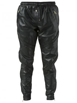 Спортивные брюки с простроченными панелями En Noir. Цвет: чёрный