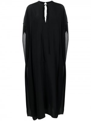 Платье-кейп с V-образным вырезом Victoria Beckham. Цвет: черный