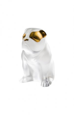Скульптура Bulldog Lalique. Цвет: золотой