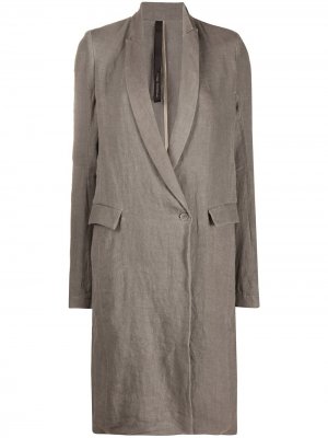 Однобортное пальто с воротником-шалькой Poème Bohémien. Цвет: серый