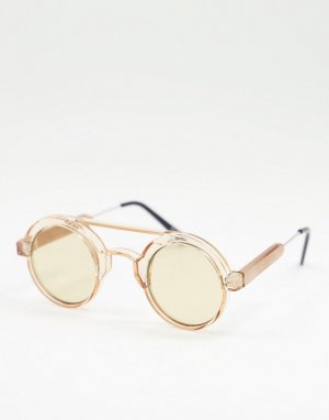 Золотистые круглые солнцезащитные очки в стиле унисекс Ambient-Коричневый цвет Spitfire