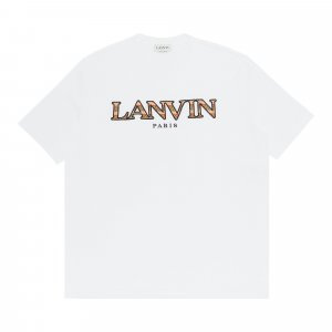Классическая бордюрная футболка Optic White Lanvin