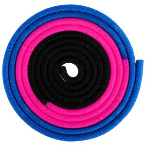 Скакалка гимнастическая утяжелённая трёхцветная, 3 м, 160 г, цвет синий/розовый/чёрный Grace Dance