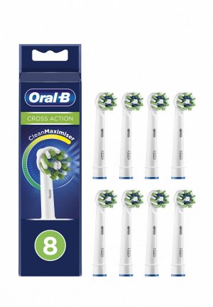Комплект насадок для зубной щетки Oral B CrossAction EB 50-8 (8 шт.). Цвет: белый