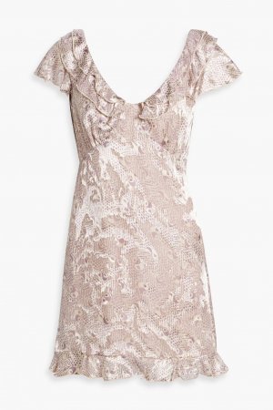 Платье мини fil-купе с принтом и оборками , сирень Anna Sui