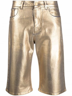 Metallic knee-length shorts TOM FORD. Цвет: золотистый