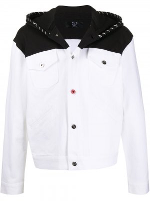 Джинсовая куртка с капюшоном MJB Marc Jacques Burton. Цвет: белый