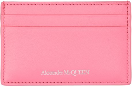 Розовая кожаная визитница Alexander McQueen