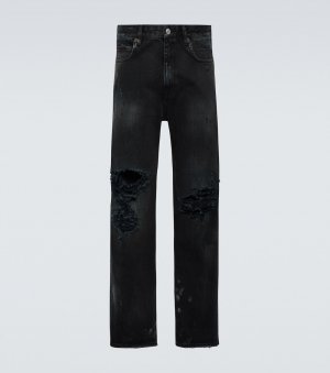 Рваные джинсы прямого кроя , черный Balenciaga