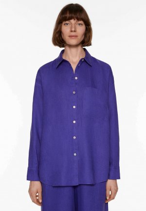 Блузка-рубашка GINGHAM OYSHO, цвет royal blue Oysho