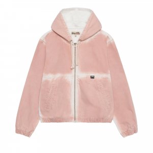 Рабочая куртка с капюшоном Spray Dye, цвет Выцветший розовый Stussy