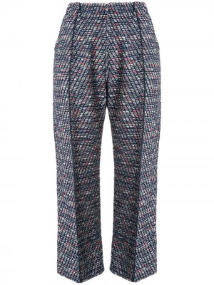 Твидовые укороченные брюки Coohem. Цвет: синий