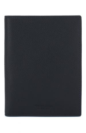 Кожаная обложка для паспорта Giorgio Armani. Цвет: синий