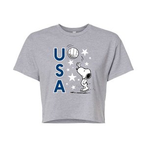 Укороченная волейбольная футболка для юниоров Peanuts Snoopy USA , серый Licensed Character