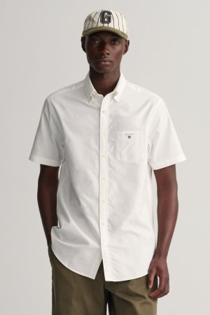 Оксфордская рубашка обычного кроя с короткими рукавами, белый Gant