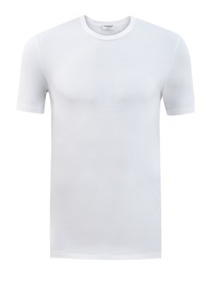 Облегающая футболка из эластичной вискозной ткани ZIMMERLI. Цвет: белый