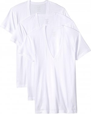 Комплект из трех футболок приталенного кроя с глубоким v-образным вырезом Essential , цвет White New Logo 2(X)IST