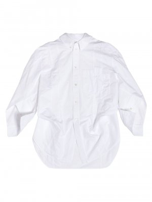 Рубашка Diy с перекрученными рукавами большого размера , белый Balenciaga