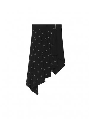 Асимметричная юбка из шелка 4G , черный Givenchy