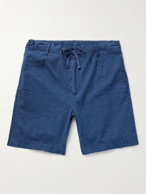 Майка Прямые шорты из хлопка с принтом и завязками на шнурке, синий Hartford