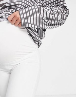 Белые джинсы с завышенной талией Maternity Joni Topshop