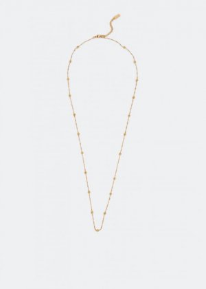 Ожерелье SAINT LAURENT Ball and intertwined chain long necklace, золотой