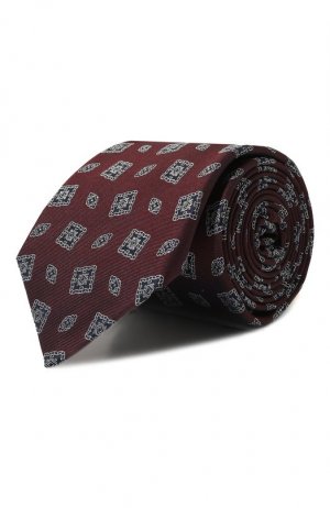 Шелковый галстук Canali. Цвет: бордовый
