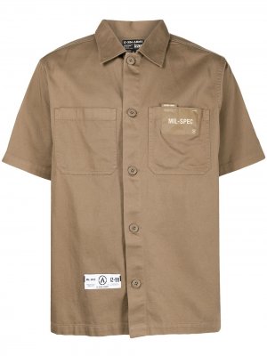 Рубашка с короткими рукавами izzue. Цвет: коричневый