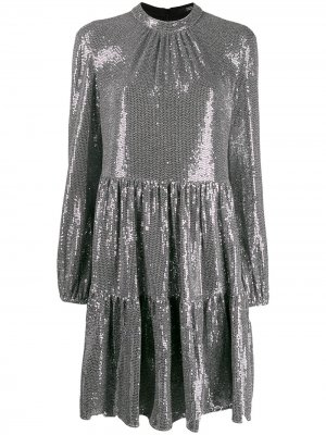 Платье мини с пайетками Steffen Schraut. Цвет: серебристый