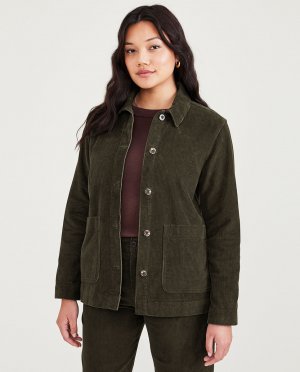 Вельветовая женская куртка Dockers, темно-зеленый DOCKERS. Цвет: зеленый