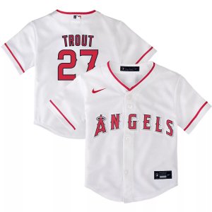 Белая футболка Mike Trout для малышей Los Angeles Angels Home 2020, реплика игрока Nike