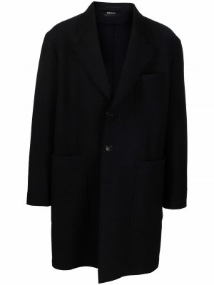 Однобортное пальто Ermenegildo Zegna. Цвет: черный
